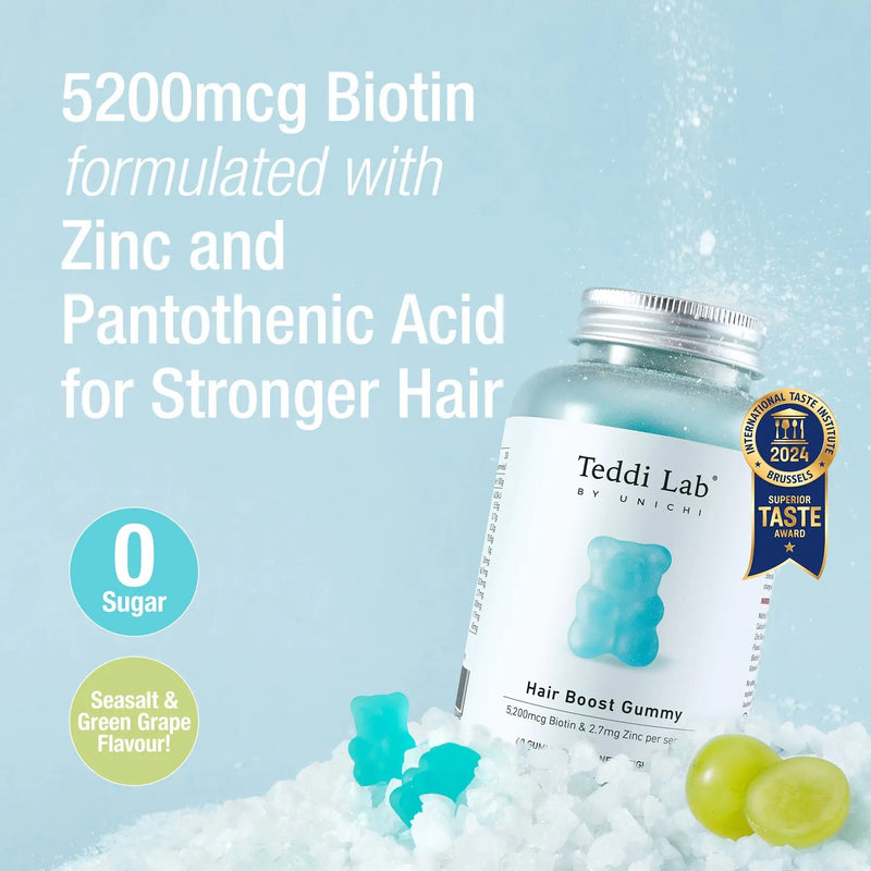 Teddi Lab by Unichi Hair Boost Gummy 60 Gummies EXP：11/2026 Unichi