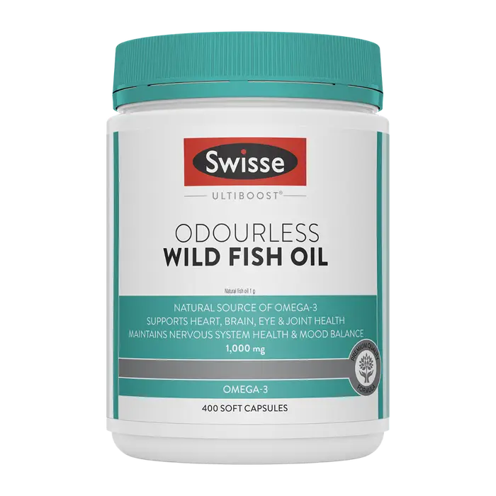 Swisse Ultiboost Odourless Wild Fish Oil 1000mg  400 Caps EXP: 01/2027 Swisse