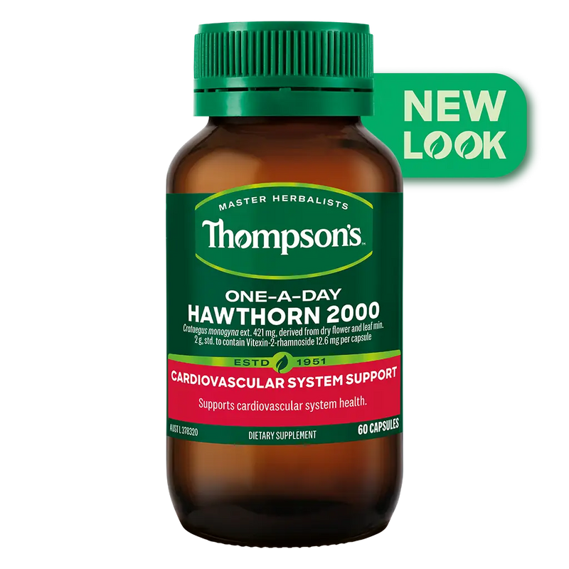 Thompsons One-A-Day Hawthorn 2000mg 60 Capsules XDaySale