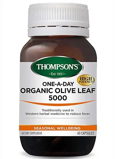 Thompsons One-A-Day Organic Olive Leaf 5000mg 60 Capsules XDaySale