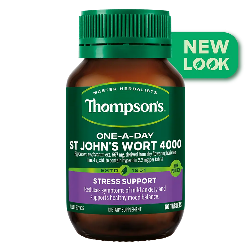 Thompsons One-A-Day St John's Wort 4000mg 60 Tablets XDaySale