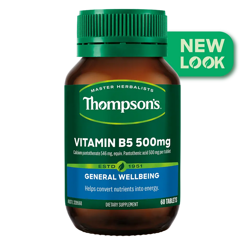 Thompsons Vitamin B5 Pantothenic Acid 500mg 60 Tablets XDaySale