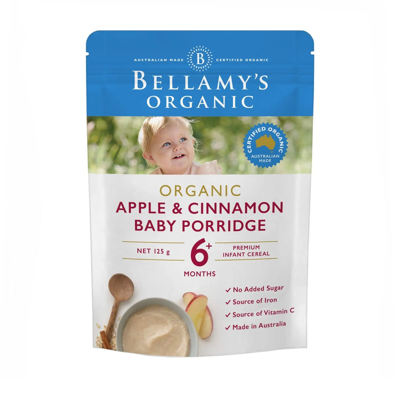 Bellamy's Organic Apple Cinnamon Baby Porridge 6+ Months 125g EXP 09/23 - XDaySale