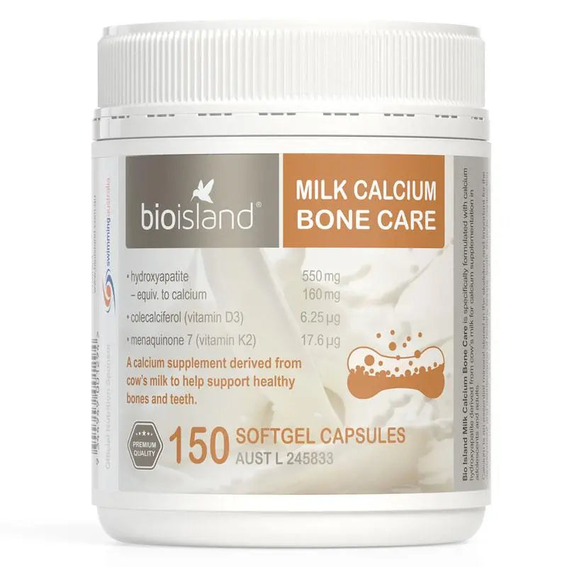 Bio Island Milk Calcium Bone Care 150 Softgel Capsules EXP: 07/25 - XDaySale