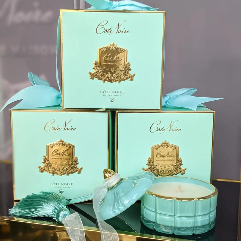 Cote Noire Art Deco Candle - Tiffany Blue & Gold - Persian Lime - GML45001 Cote Noire