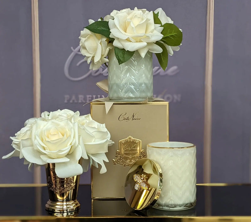 Cote Noire - Herringbone Flower Cream - Champagne Roses - HCF02 - XDaySale