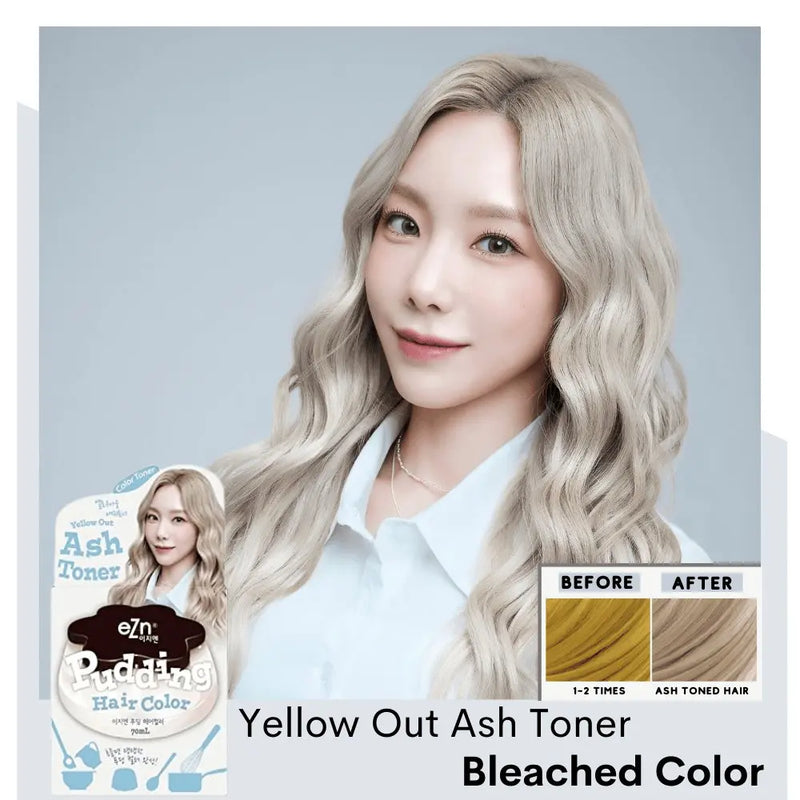 eZn Taeyeon's Pick Pudding Hair Colour Yellow Out Ash Toner - EXP:07/12/2024 eZn