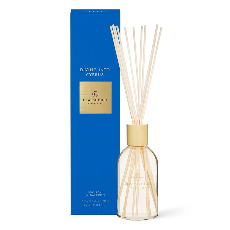 Glasshouse Fragrances Diving Into Cyprus 250mL Diffuser - XDaySale