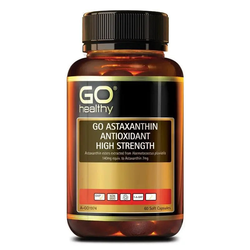 Go Healthy Astaxanthin Antioxidant High Strength 60 Caps EXP: 12/2023 - XDaySale