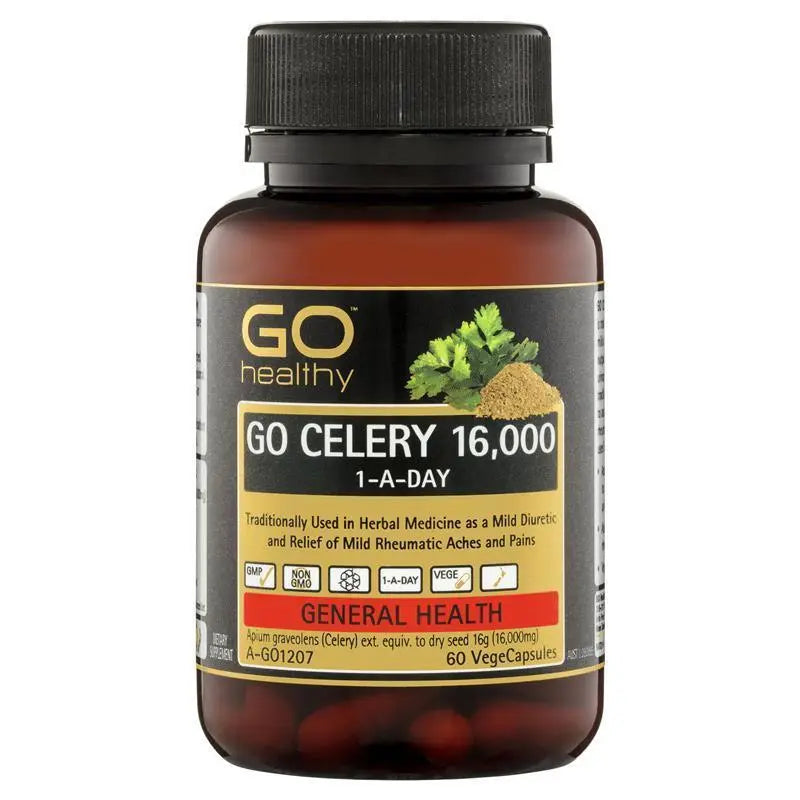 GO Healthy Celery 16000mg 60 Vege Capsules EXP: 07/2025 - XDaySale