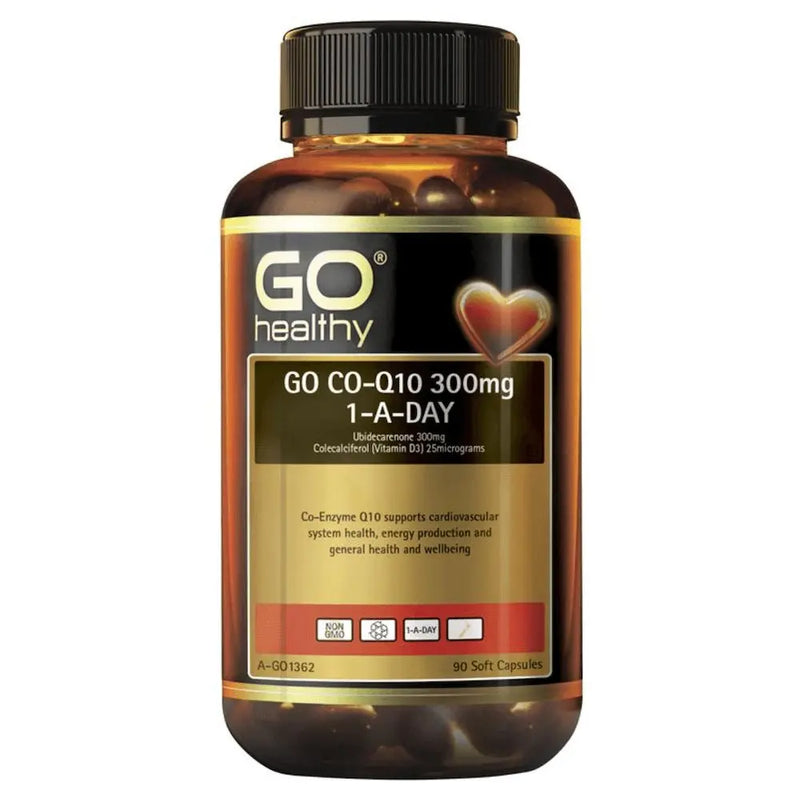 GO Healthy Co-Q10 300mg + Vitamin D3 1000IU 90 SoftGel Capsules - XDaySale