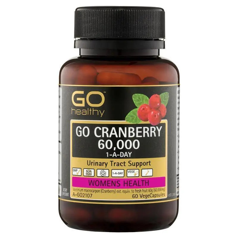 GO Healthy Cranberry 60000+ 60 Vege Capsules EXP: 06/2025 - XDaySale