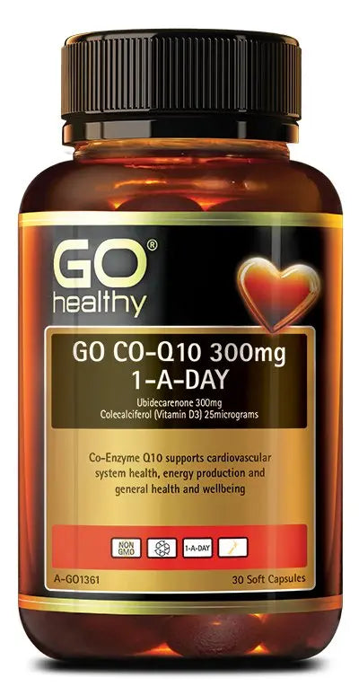 Go Healthy Go Co-Q10 300mg+Vitamin D3 1000IU 30Caps EXP: 02/2024 - XDaySale