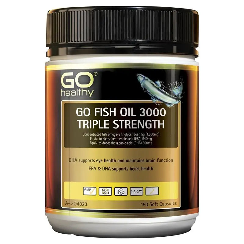 Go Healthy GO Fish 3000 Triple Strength Softgel Capsule 150s EXP :06/2024 - XDaySale