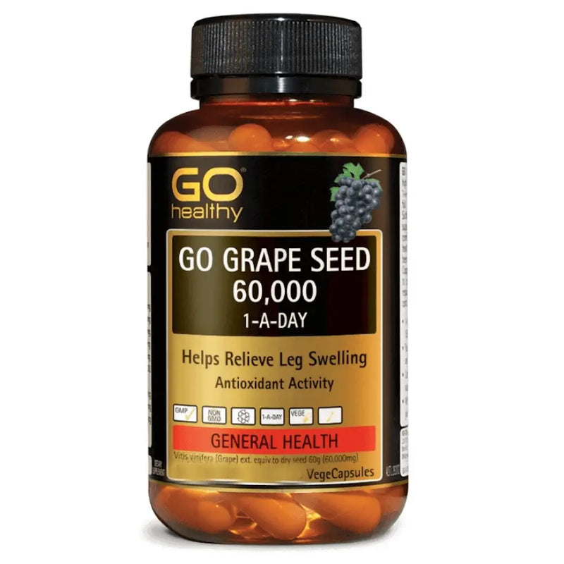 GO Healthy Grape Seed 60000mg 60 Vege Capsules - XDaySale