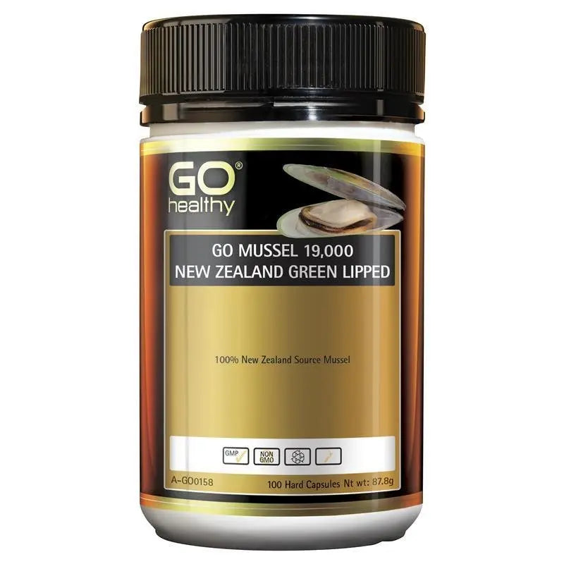 GO Healthy Mussel NZ Green Lipped 19000mg 100 Caps EXP: 07/2024 - XDaySale