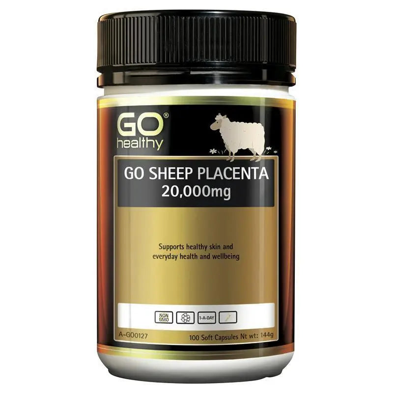 GO Healthy Sheep Placenta 20000mg 100 Soft Capsules EXP: 12/2025 - XDaySale