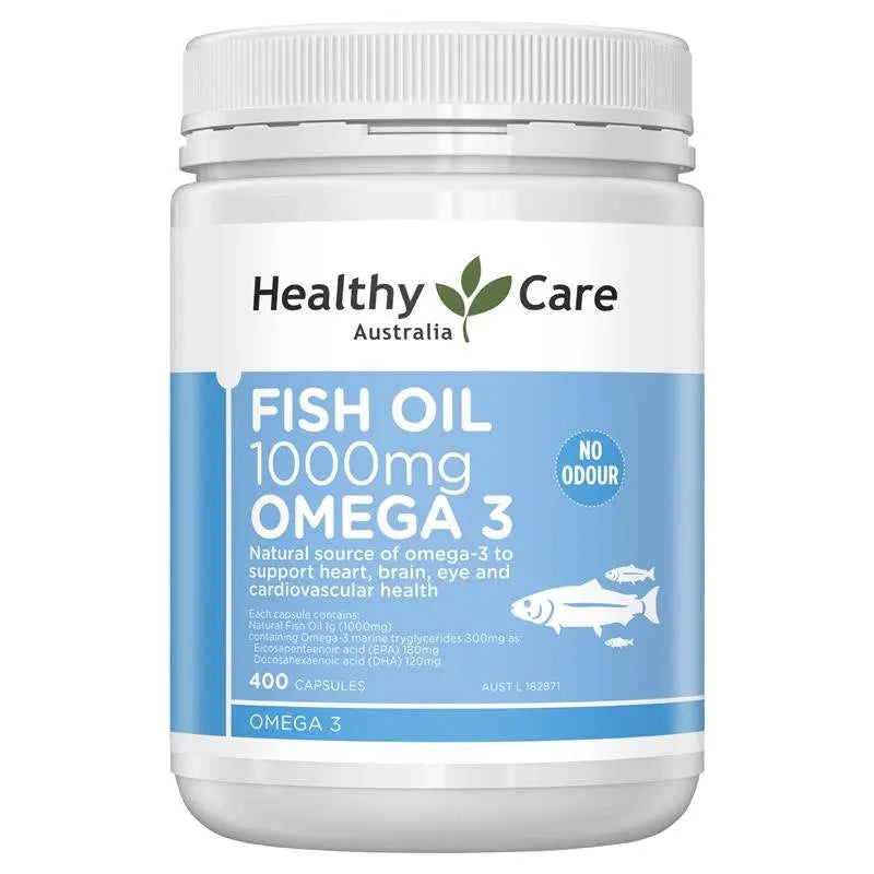Healthy Care Fish Oil 1000mg 400 Capsules EXP: 09/2025 - XDaySale