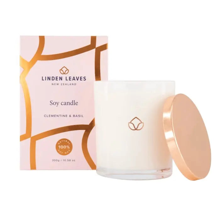 Linden Leaves Clementine and Basil Soy Candle 300g - XDaySale