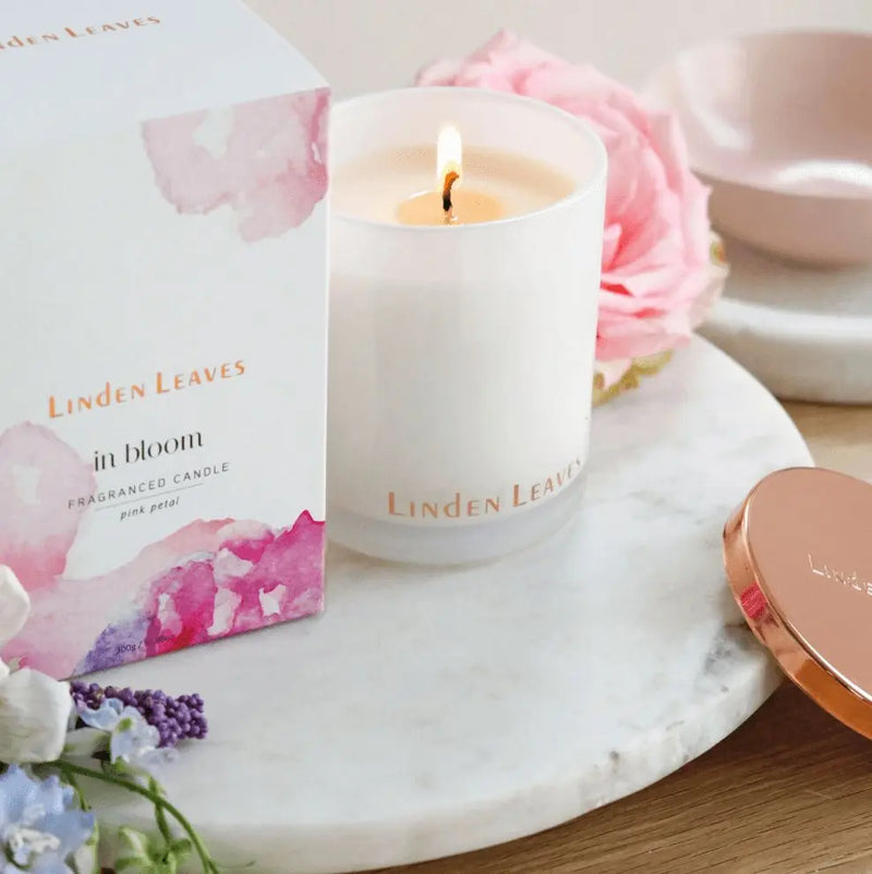 Linden Leaves Pink Petal Soy Wax Candle 300g - XDaySale