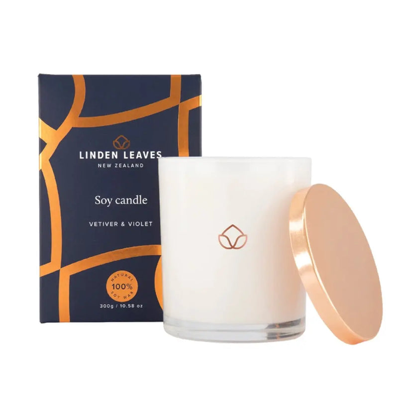 Linden Leaves Vetiver & Violet Soy Candle - XDaySale