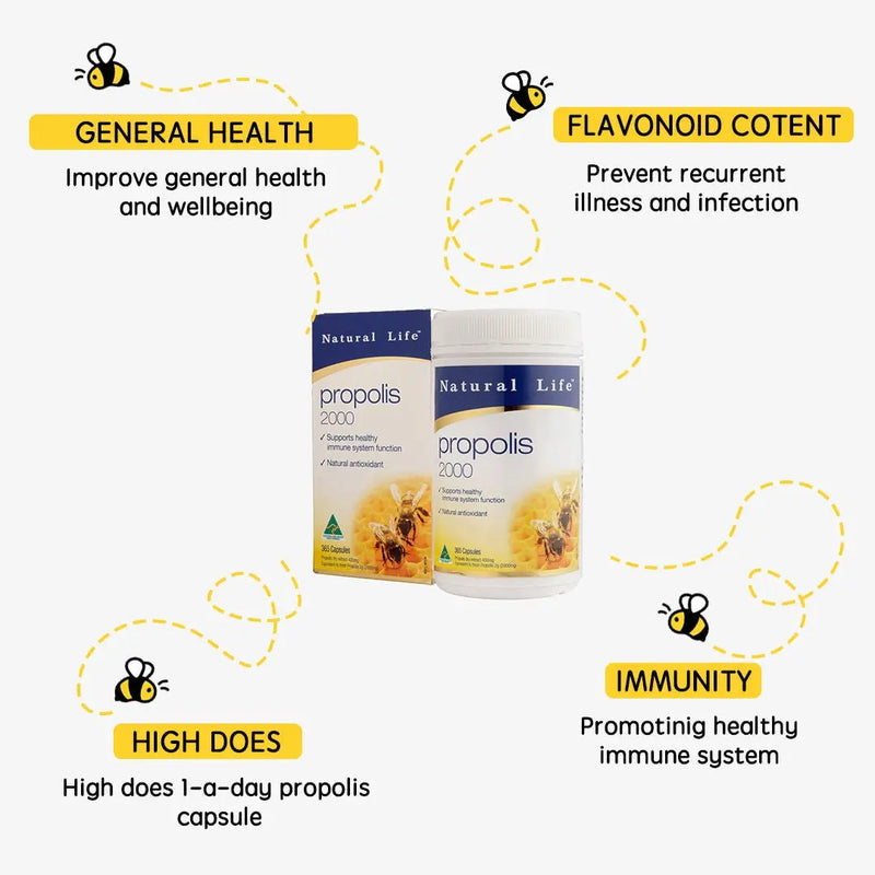 Natural Life™ Propolis 2000mg 365 capsules. EXP: 06/2024 - XDaySale