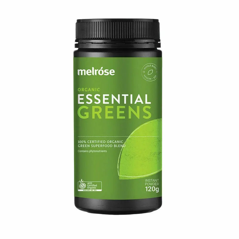 New Melrose Organic Essential Greens 120g Powder Green Essentials BEST BEFORE: 12/09/2023 - XDaySale