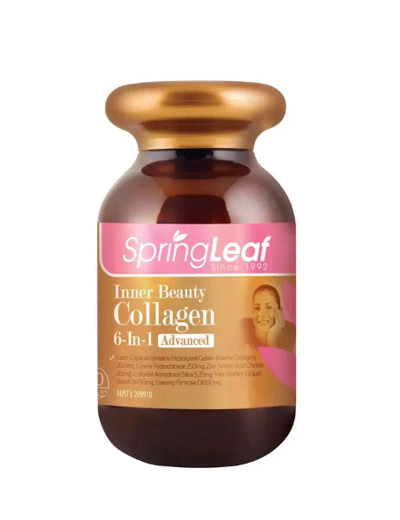 Spring Leaf Inner Beauty Collagen 6 in 1 Advanced 90 Capsules EXP: 02/2025 - XDaySale