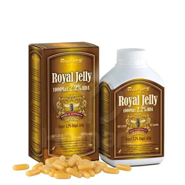 Toplife-Royal Jelly 1000 Max 2.2% HDA 365 Capsules EXP:03/2025 - XDaySale