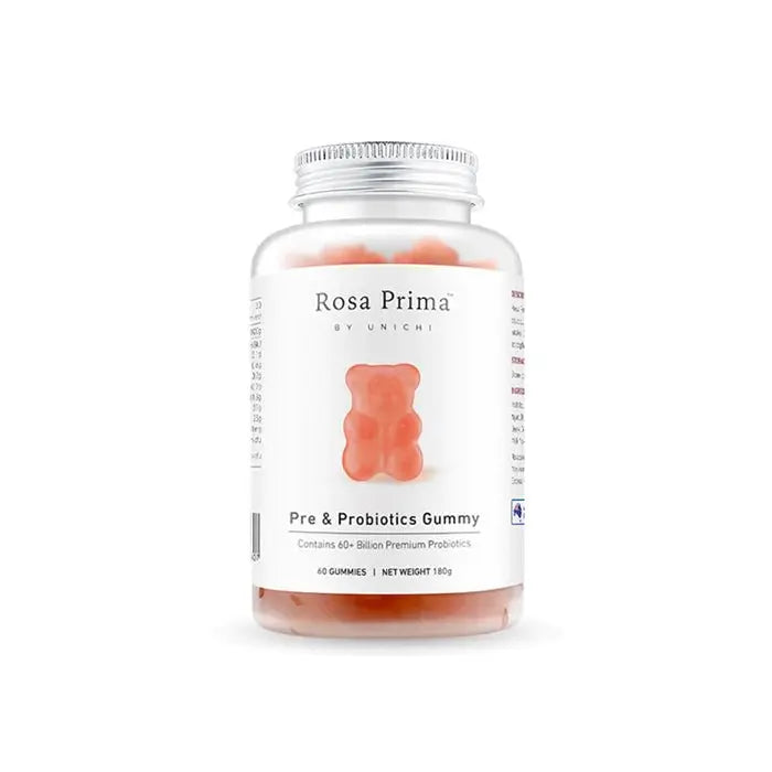 Unichi Rosa Prima Pre & Probiotics Gummy 60 Gummies - Yogurt Flavour - XDaySale