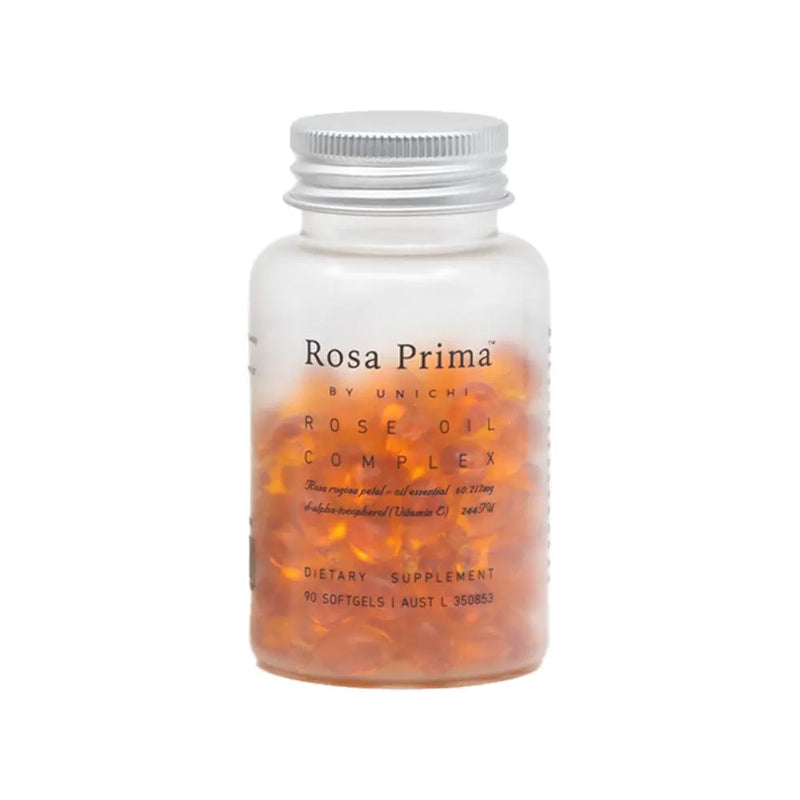 Unichi Rosa Prima Rose Oil Complex 90 Soft Gels - XDaySale