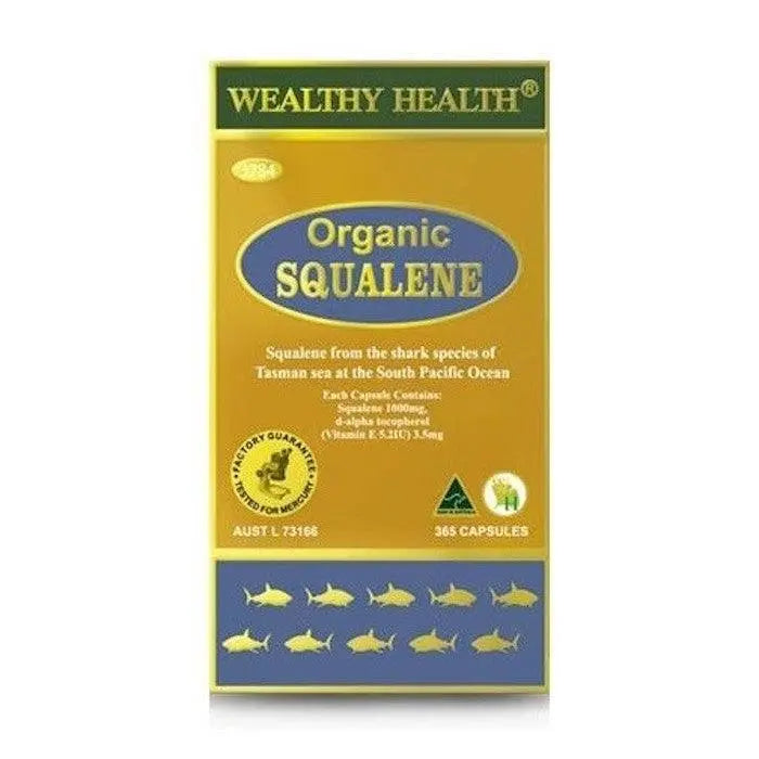 Wealthy Health Organic Squalene 1000mg 365 Capsules - XDaySale