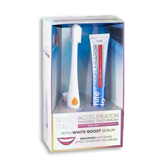 White Glo Accelerator LED Micro-Sonic Toothbrush with White Boost Serum - XDaySale